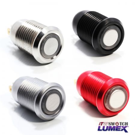 Interruptores de botón metálicos de 12 mm - Interruptores pulsadores impermeables de metal en miniatura de 12 mm